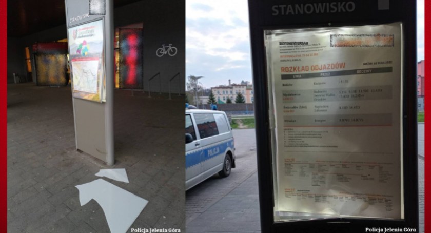 Pijany 20- latek zniszczył rozkład jazdy na dworcu, bo pokłócił się z dziewczyną
