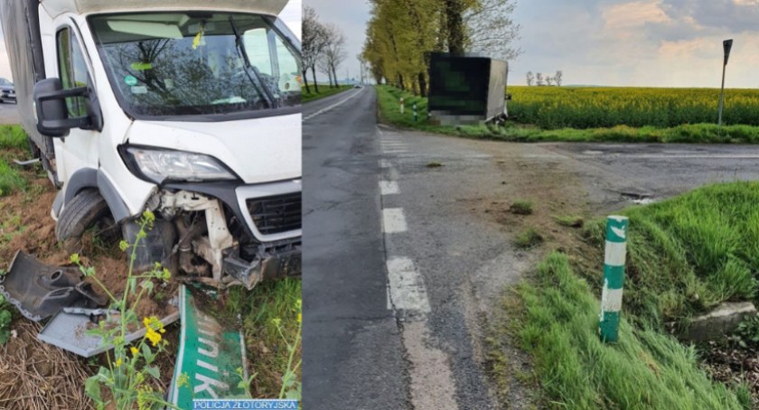 Nadmierna prędkość przyczyną zdarzenia drogowego. Bus w rowie