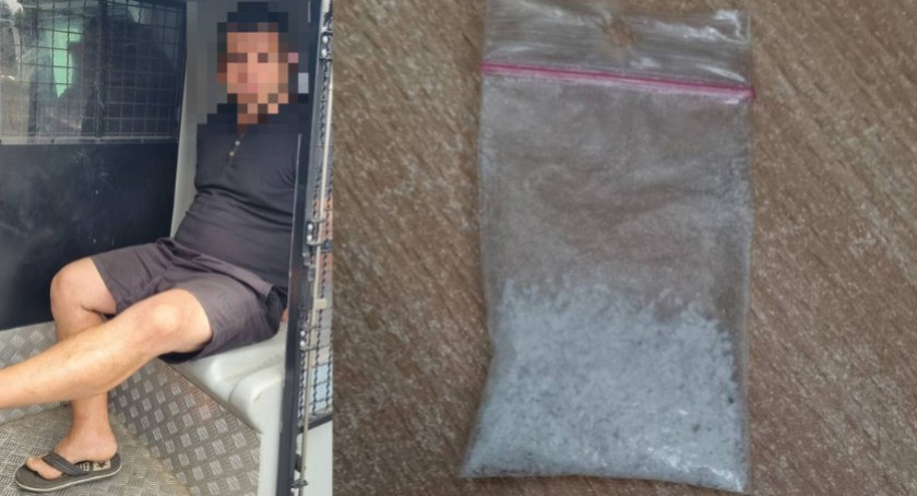 Zwrócił na siebie uwagę, gdyż szedł boso szutrową drogą. Wszystko przez narkotyki