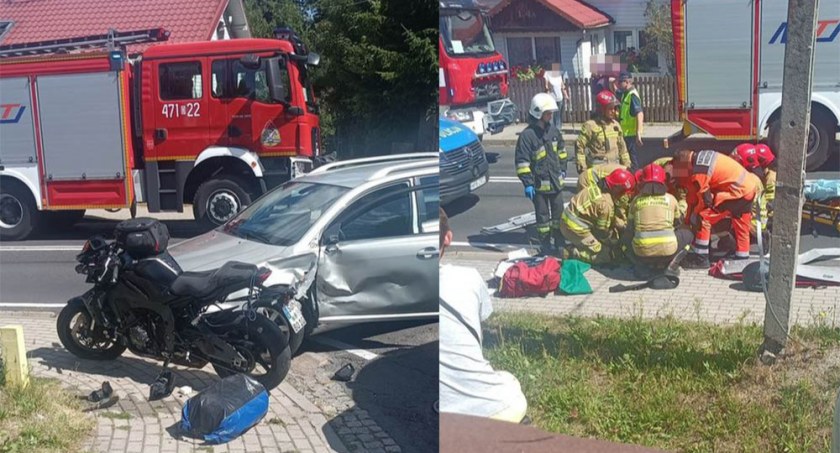 Ranny po zderzeniu motocyklista trafił do szpitala