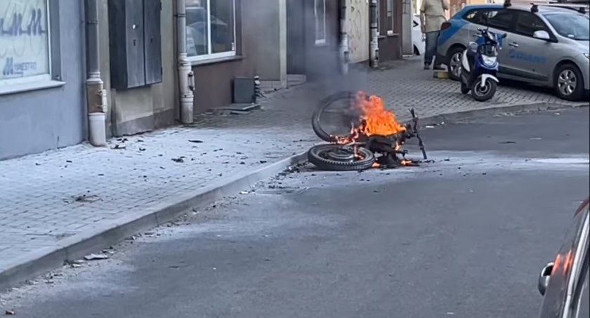 Pożar roweru elektrycznego na ul. Pijarskiej