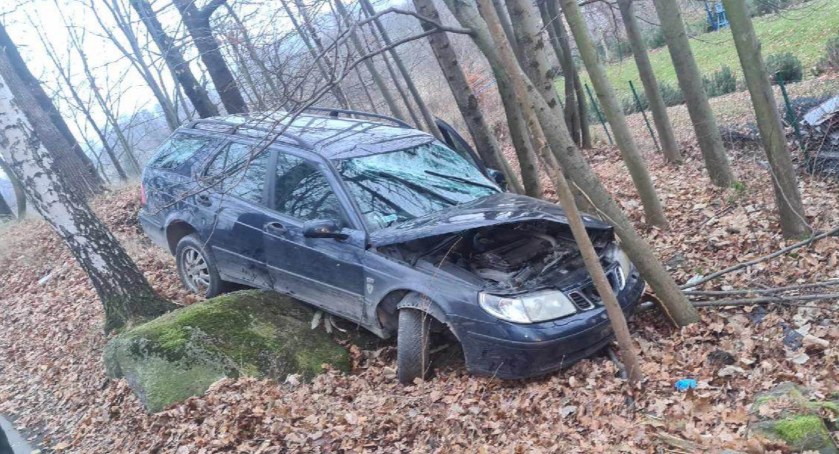 Bukowiec - Pijany kierowca wypadł z drogi i uderzył w drzewo