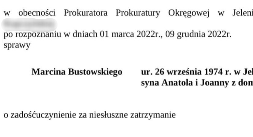 Bezprawne zatrzymanie Bustowskiego? Jest wyrok sądu, choć jeszcze nieprawomocny