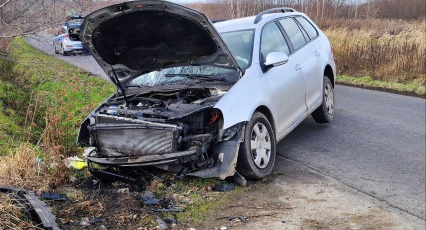 Pijany kierowca nie opanował samochodu i wjechał w betonowy przepust