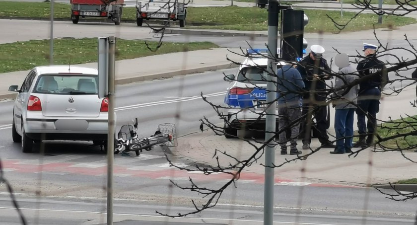 Potrącenie rowerzysty na Zabobrzu