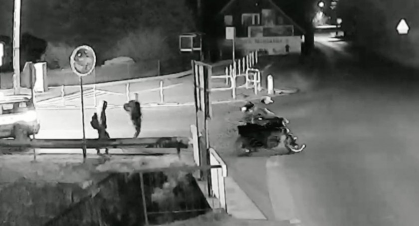 Zatrzymanie nietrzeźwego motocyklisty w Ściegnach. Mamy nagranie
