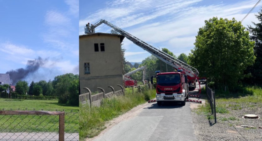Łomnica - Pożar w fabryce papieru. Trwa walka z żywiołem