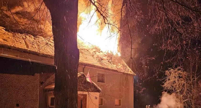Pożar domu w Trzcińsku