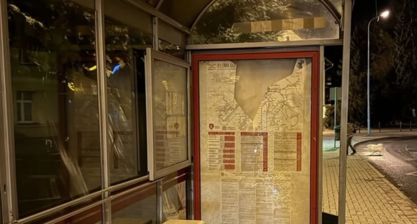Poszukiwany mężczyzna kamieniem rozbił szybę w wiacie przystankowej