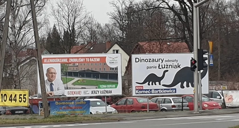 Pomysłowy billboard kandydatki na urząd Prezydenta Jeleniej Góry