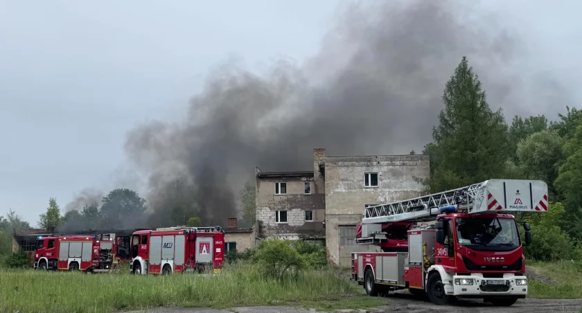 Pożar na terenie dawnego Urzędu Celnego w Sobieszowie