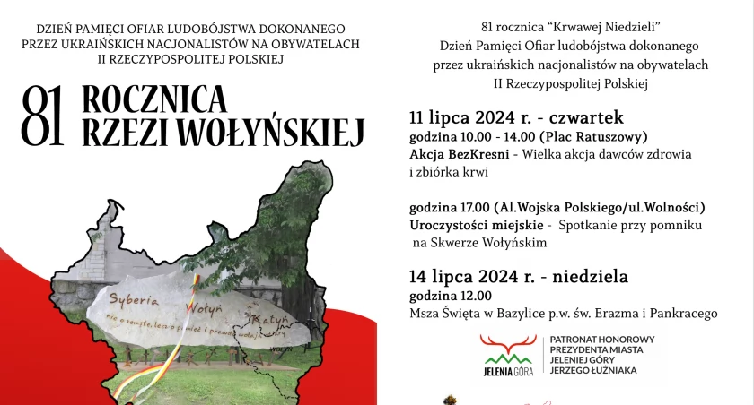 81 Rocznica Rzezi Wołyńskiej. Obchody w Jeleniej Górze