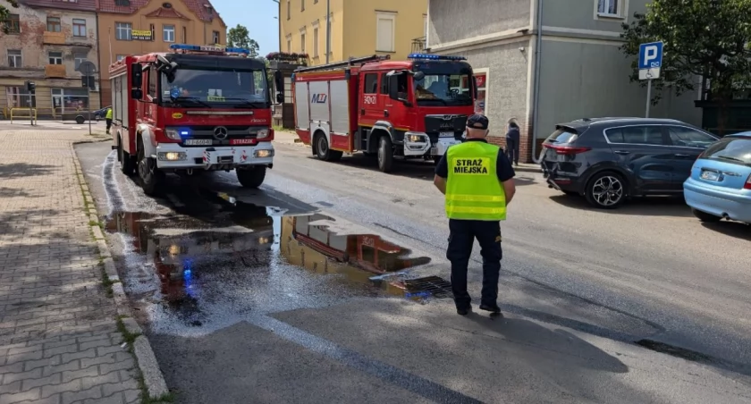 Stara frytura wylała się na jezdnię