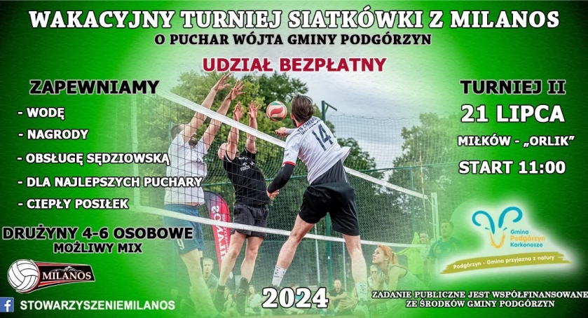 Wakacyjny Turniej Siatkówki z Milanos - II Amatorski Turniej o Puchar Wójta Gminy Podgórzyn 2024!