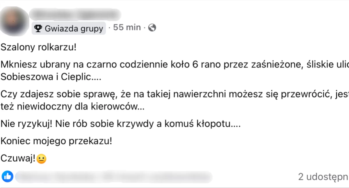 Szalony rolkarz w Cieplicach?