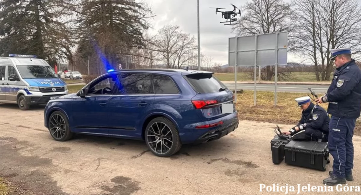  Działania jeleniogórskiej policji z wykorzystaniem drona