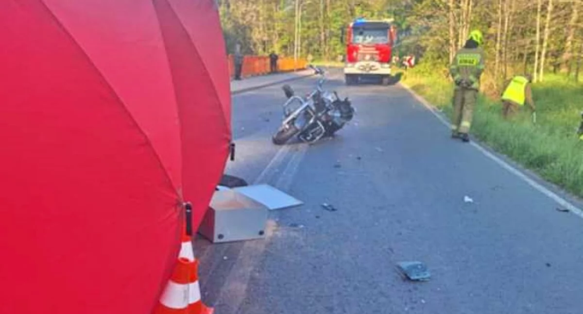 Tragedia na drodze wojewódzkiej w Mirsku. Nie żyje motocyklista