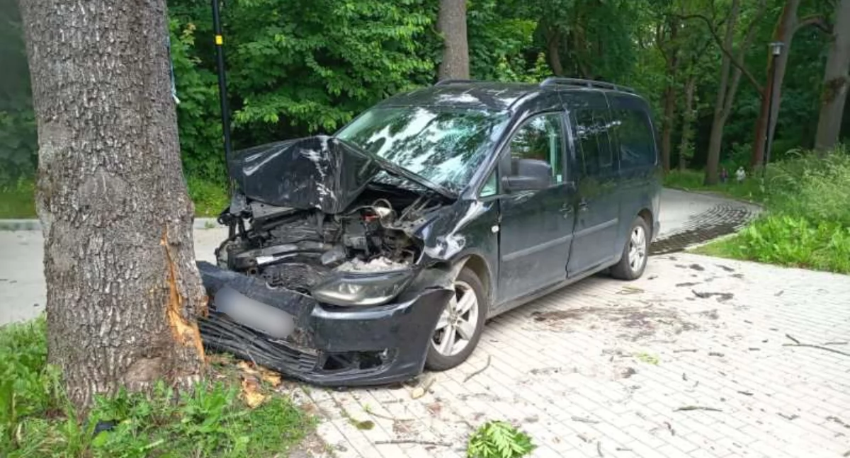 Wleń : Kobieta wjechała w drzewo