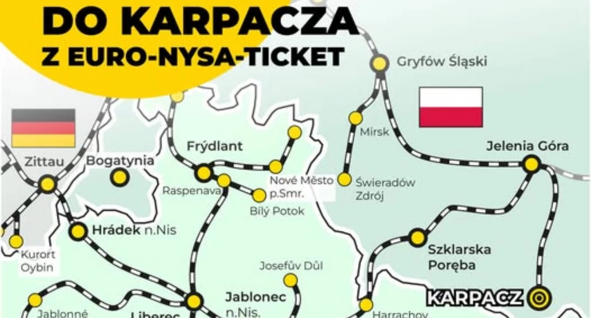 Międzynarodowa podróż z Karpacza? Dzięki Kolejom Dolnośląskim i Euro-Nysa-Ticket to możliwe