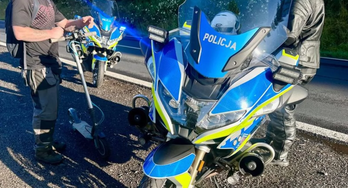 Jechał hulajnogą po drodze krajowej. Zareagowała drogówka
