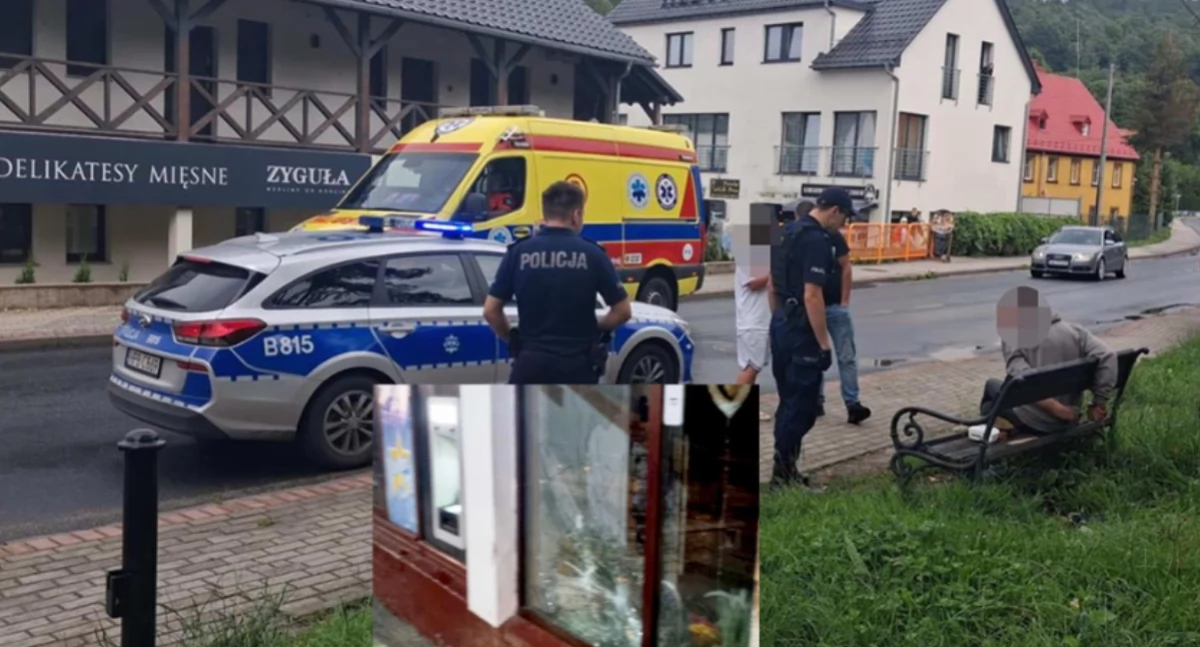 Wybita szyba w kiosku to pamiątka pozostawiona przez agresywnego obcokrajowca