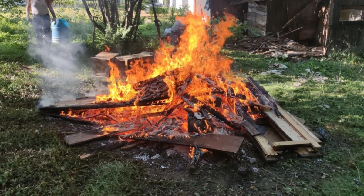 Spalali w ognisku odpady. Natychmiast interweniowali strażnicy miejscy