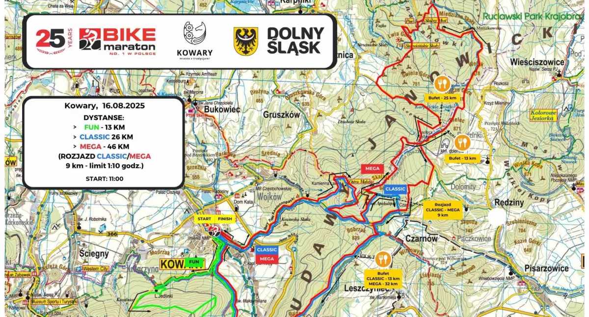 Kowary Okraj i Bike Maraton Kowary 2025  - utrudnienia w ruchu