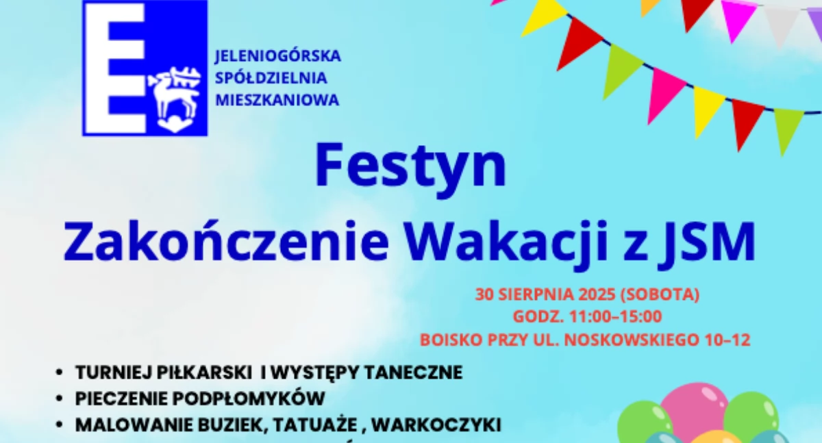 Radosne Pożegnanie Lata z Jeleniogórską Spółdzielnią Mieszkaniową. Festyn już 30 sierpnia