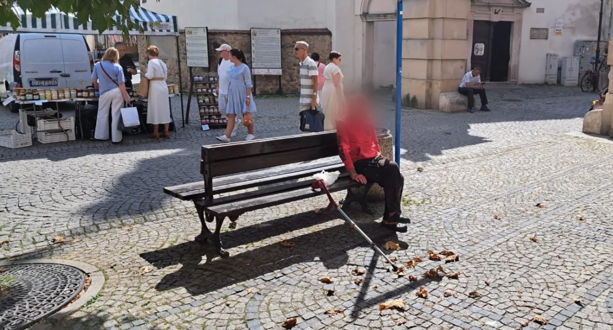 Bezdomny na ławce w centrum miasta uprzykrza życie mieszkańcom i przedsiębiorcom