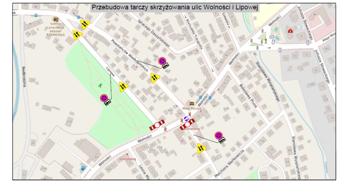Utrudnienia na skrzyżowaniu Wolności-Lipowa 