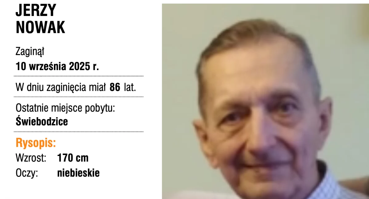 Zaginął Jerzy Nowak - Świebodzice, woj. dolnośląskie