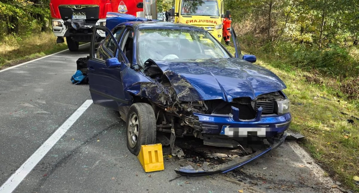 Zderzenie Porsche z Seatem na drodze wojewódzkiej