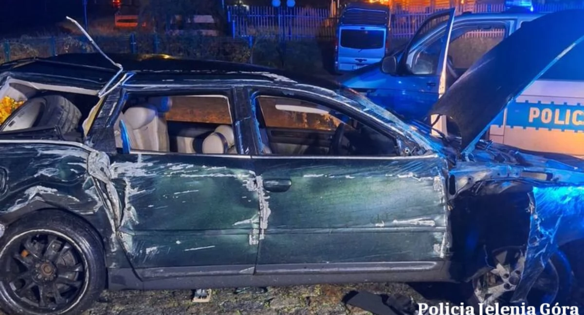 30-letni jeleniogórzanin uciekał przed policją i doprowadził do wypadku