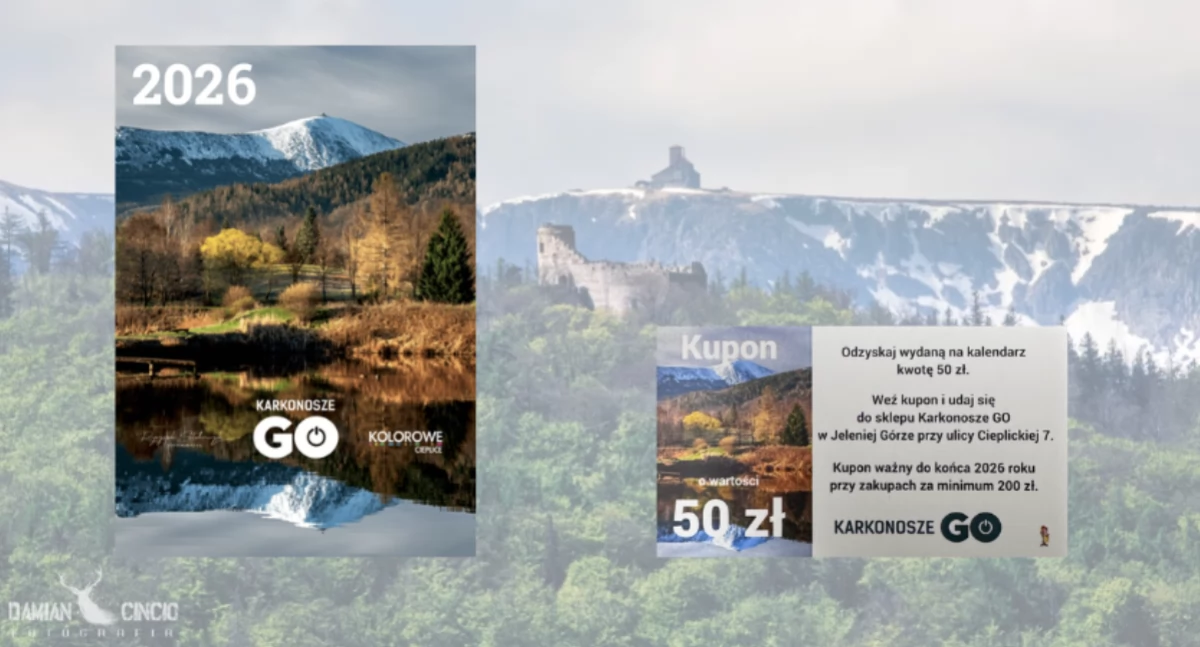 Kup kalendarz Karkonosze GO i odbierz kupon 50 zł na buty Rieker