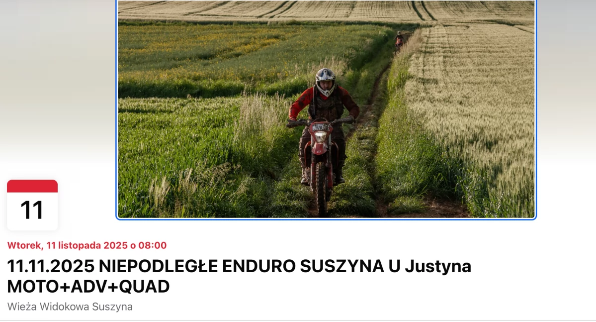 Niepodległe Enduro. Wyjątkowe zawody w Suszynie