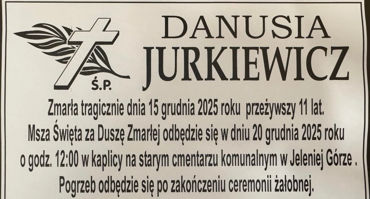 W sobotę pogrzeb Danusi. Miasto pogrążone w żałobie