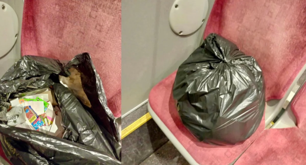 To jest skandal. Autobus MZK to nie jest kontener na śmieci