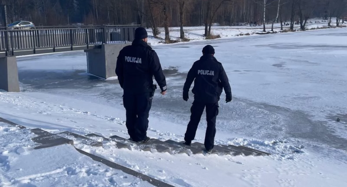 Policyjne kontrole zamarzniętych akwenów. Trwa akcja Zima