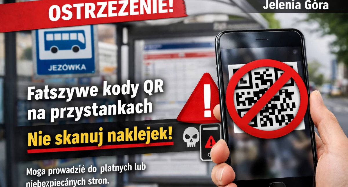 Fałszywe kody QR na przystankach w Jeleniej Górze. MZK ostrzega pasażerów