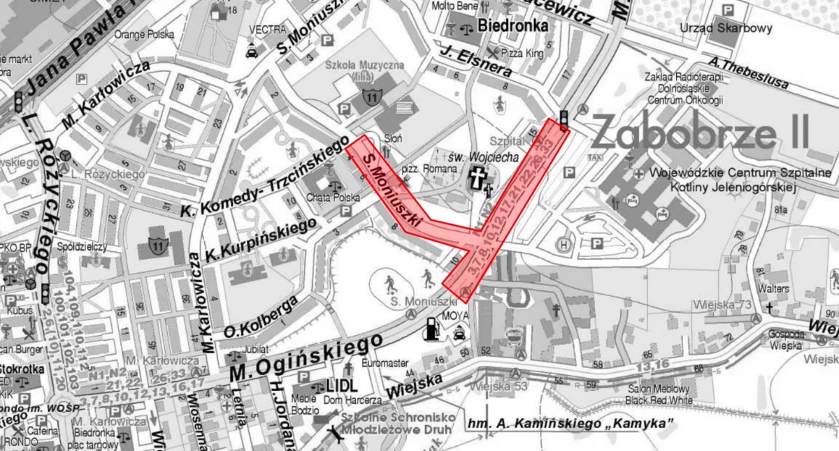 Od wtorku utrudnienia w ruchu na Moniuszki i Ogińskiego