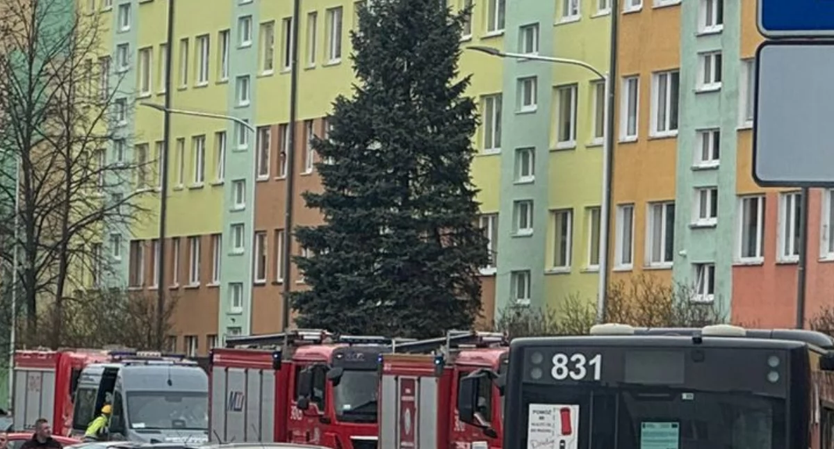 Ewakuacja mieszkańców po wycieku gazu na ulicy Kolberga