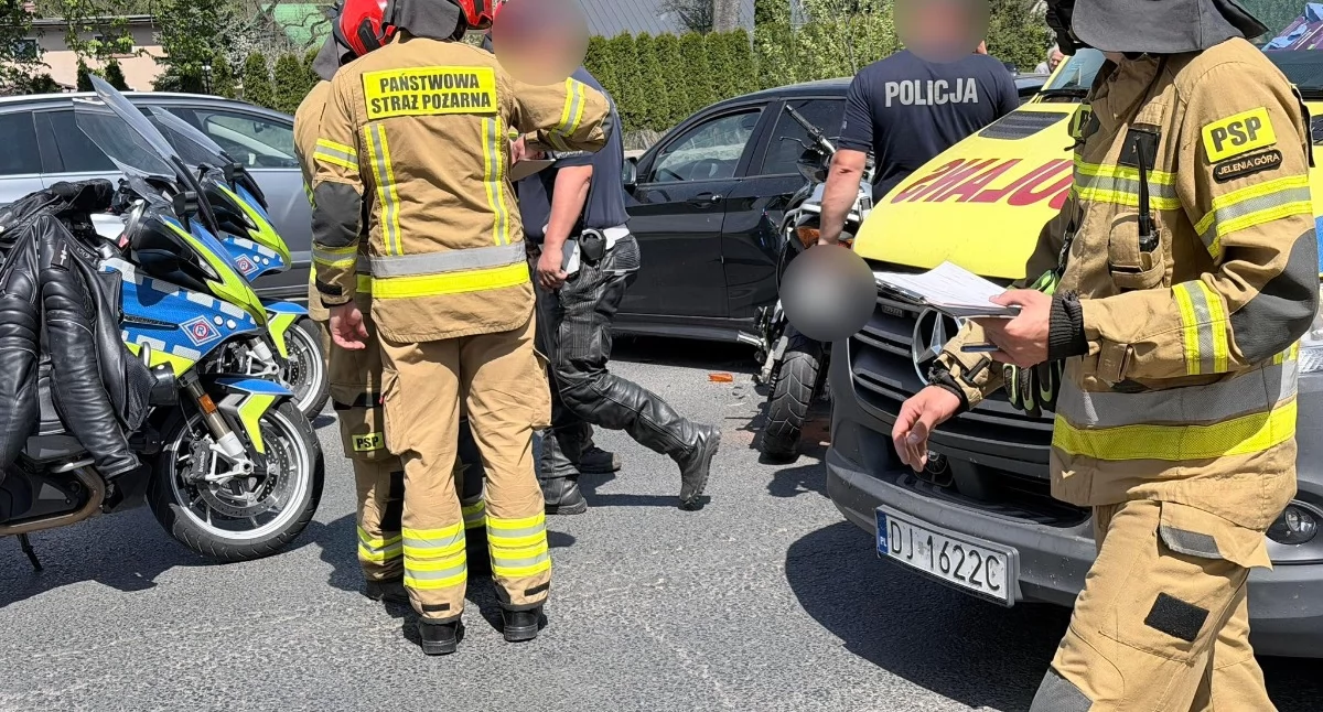 Wypadek z udziałem motocyklisty na ulicy Wolności. Droga częściowo zablokowana