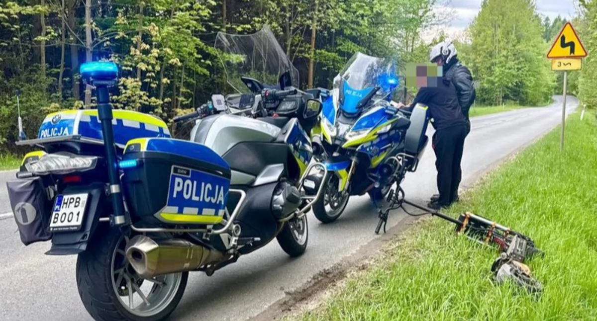 Hulajnogą po drodze wojewódzkiej. 24-latek zatrzymany przez policję