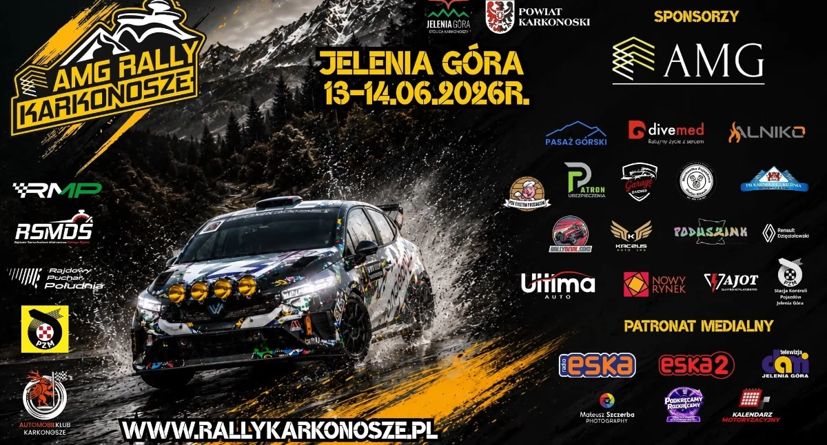 Rajd AMG Rally Karkonosze już w ten weekend. Będą utrudnienia w ruchu