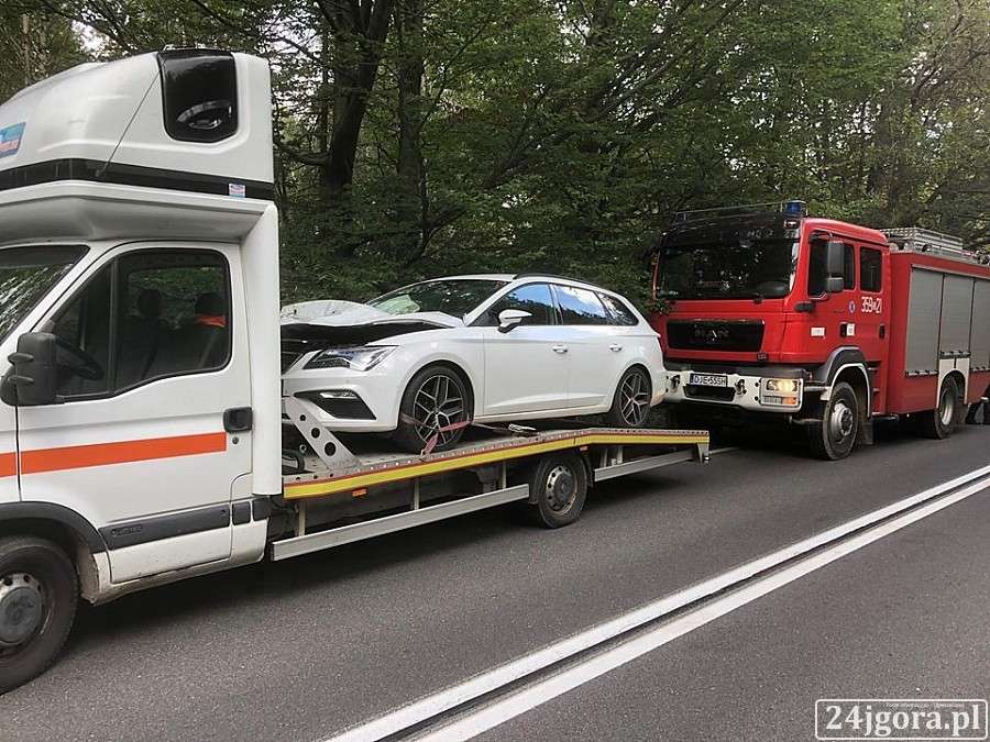 Zderzenie z jeleniem na drodze ze Świeradowa do Szklarskiej Poręby