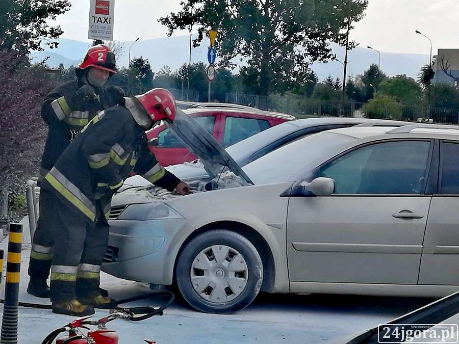 Pożar samochodu przy Galerii Sudeckiej