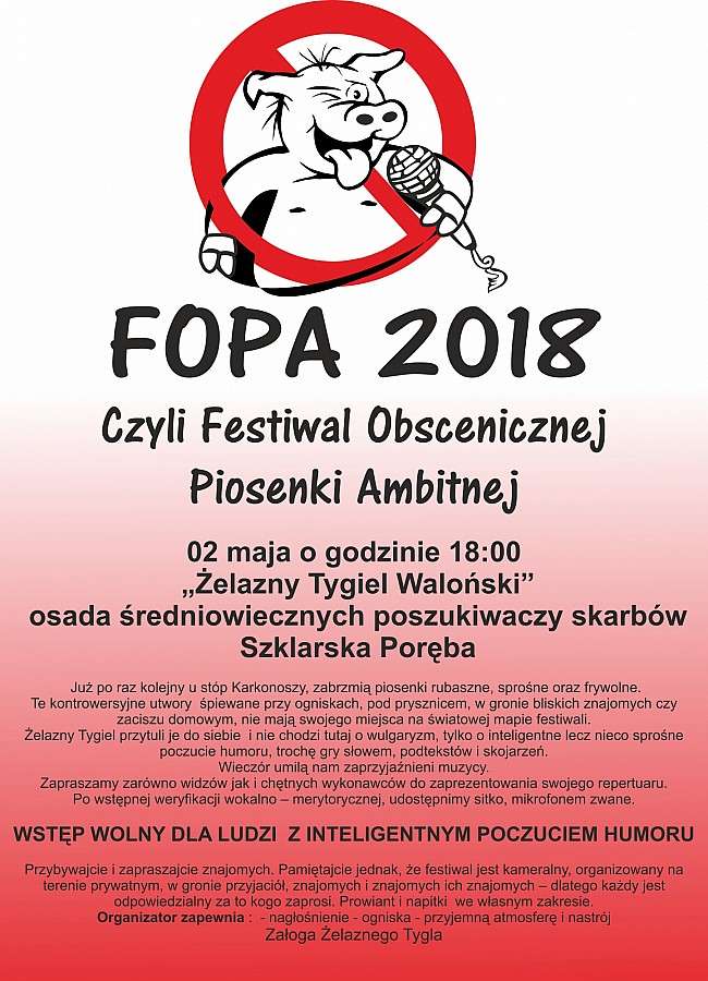 FOPA 2018 czyli  Festiwal Obscenicznej Piosenki Ambitnej
