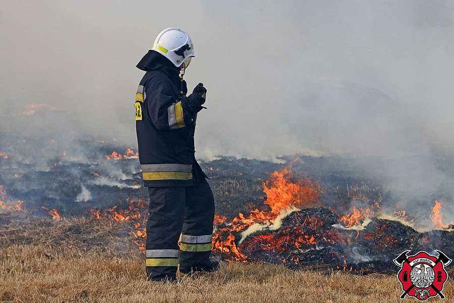 Pożar traw w Głębocku