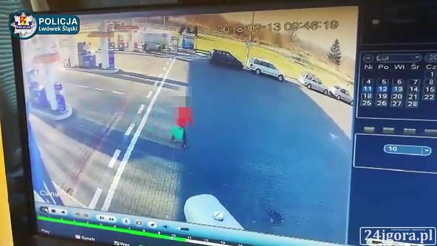 Kradzież na stacji paliw - sprawca ujęty w pościgu