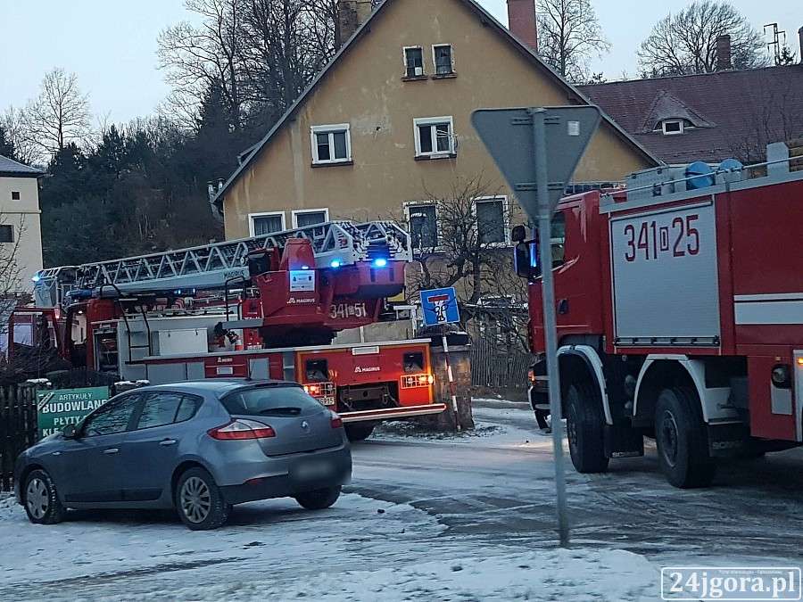 Interwencja straży pożarnej w Piechowicach